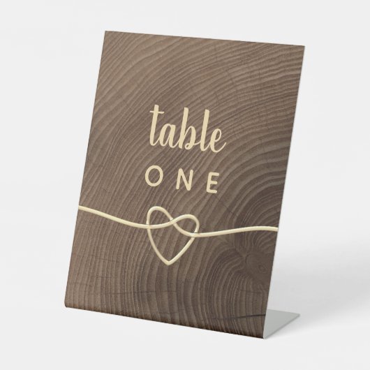 Panneau de numéro de table de mariage sur socle (Recto)