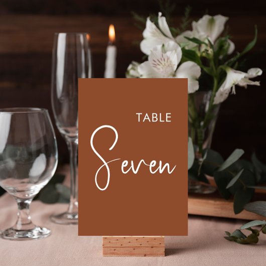 Panneau de numéro de table élégant en terre cuite