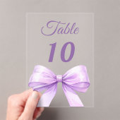 Panneau de numéro de table en acrylique avec noeud (In situ (ordinateur de poche))