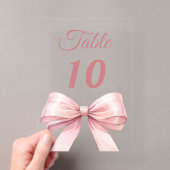 Panneau de numéro de table en acrylique avec noeud (In situ (ordinateur de poche))