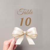 Panneau de numéro de table en acrylique avec un nœ (In situ (ordinateur de poche))