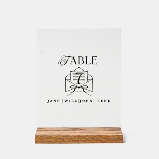 Panneau de numéro de table en acrylique – Décorati (Recto)