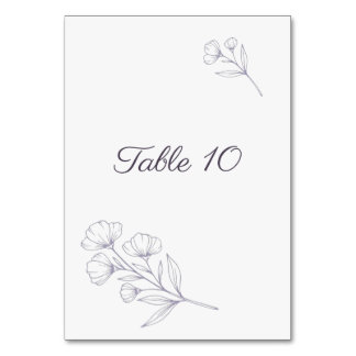 Panneau de numéro de table en dessin au trait de c