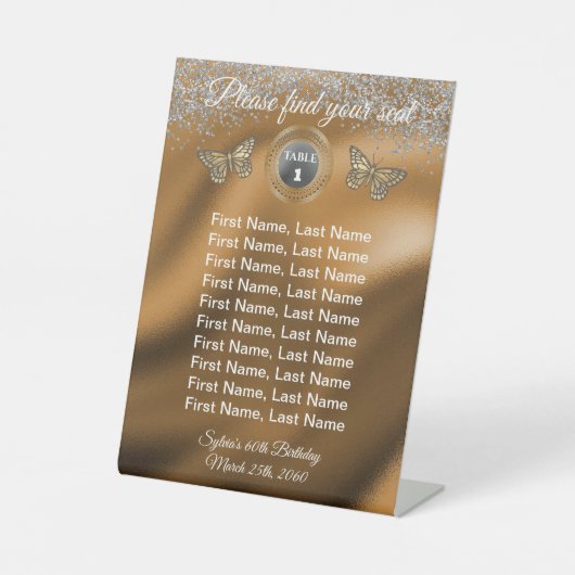 Panneau de numéro de table en feuille de métal pai (Recto)