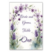 Panneau de numéro de table floral lavande lilas (Dos)