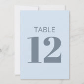 Panneau de numéro de table moderne bleu clair doux (Devant)