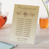 Panneau de numéro de table papillon et paillettes (In SItu)