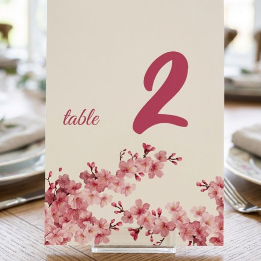 Panneau de numéro de table personnalisé Cerisier e