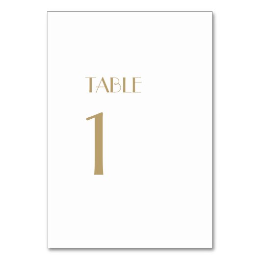 Panneau de numéros de table Art Déco moderne or mi (Par défaut)