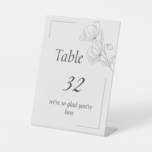 Panneau de numéros de table de mariage en art liné (Recto)