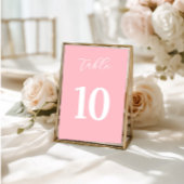 Panneau de numéros de table rose simple