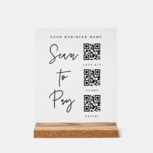 Panneau de paiement en acrylique QR pour entrepris