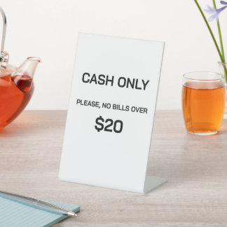Panneau de paiement en espèces uniquement