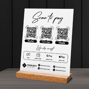 Panneau de paiement par QR code Scan to Pay