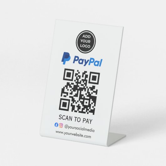 Panneau de paiement Paypal Ajouter un code de scan (Recto)