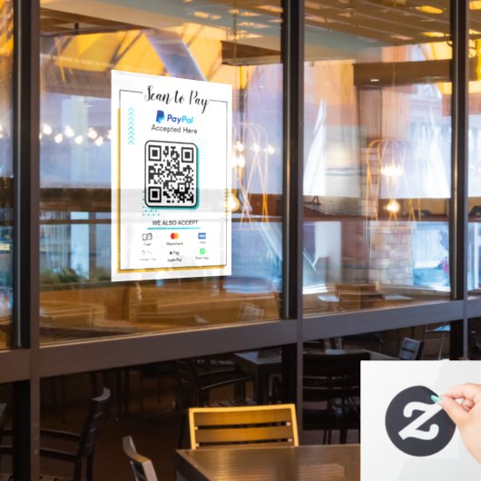Panneau de paiement pour entreprise à scanner | Pa (Fenêtre du restaurant)