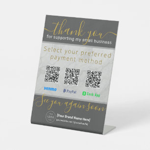 Panneau de paiement professionnel à 3 codes QR en