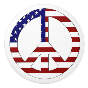 Panneau de paix avec bouton en céramique drapeau