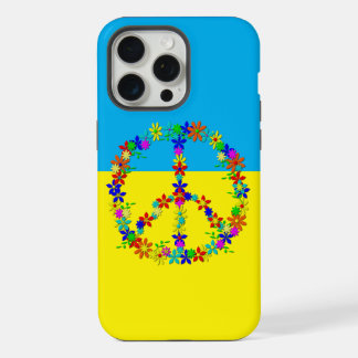 Panneau de paix avec fleurs, drapeau ukrainien