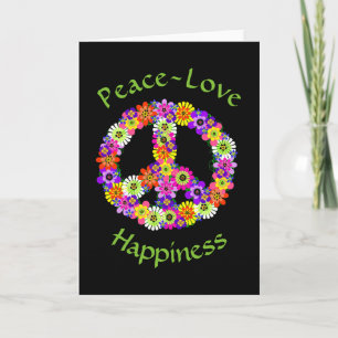 Panneau de paix Carte de bonheur Floral Peace Love