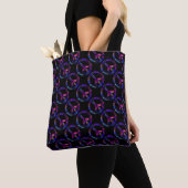 Panneau de Paix coloré Motif Sac fourre-tout noir (De près)