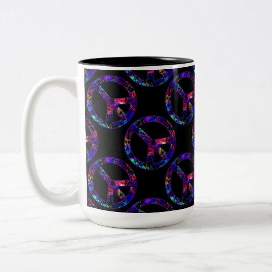 Panneau de Paix Coloré Mug Motif (Gauche)