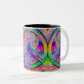 Panneau de Paix Couleurs Cool 11 oz Mug (Devant droit)