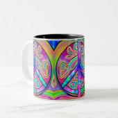 Panneau de Paix Couleurs Cool 11 oz Mug (Devant gauche)