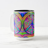 Panneau de Paix Couleurs Cool 15 oz Mug (Devant gauche)