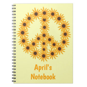 Panneau de Paix des tournesols Carnets personnalis