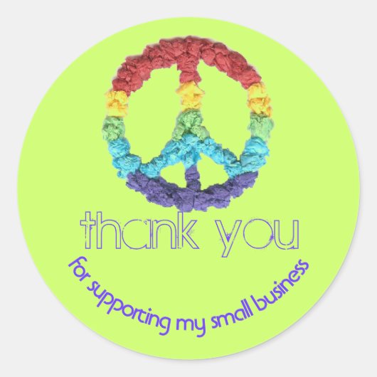 Panneau de paix étiquettes de petites entreprises (Devant)