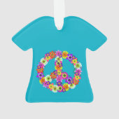 Panneau de paix Floral sur Turquoise (dos)