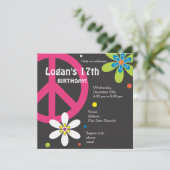 Panneau de paix Invitation d'anniversaire - Ado (Debout devant)