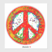 Panneau de Paix Sticker Floral Red Inspirivity (Feuille)