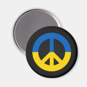 Panneau de paix ukrainien sur un aimant arrière -  (Recto/Verso)
