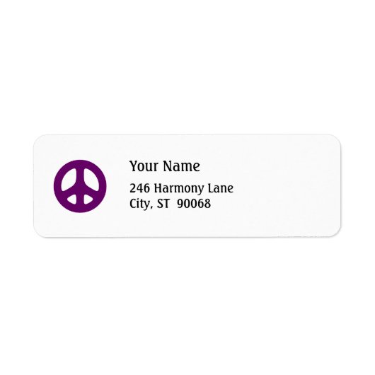 Panneau de Paix Violet Grat Étiquette de Retour Pe (Devant)
