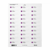 Panneau de Paix Violet Grat Étiquette de Retour Pe (Feuille entière)