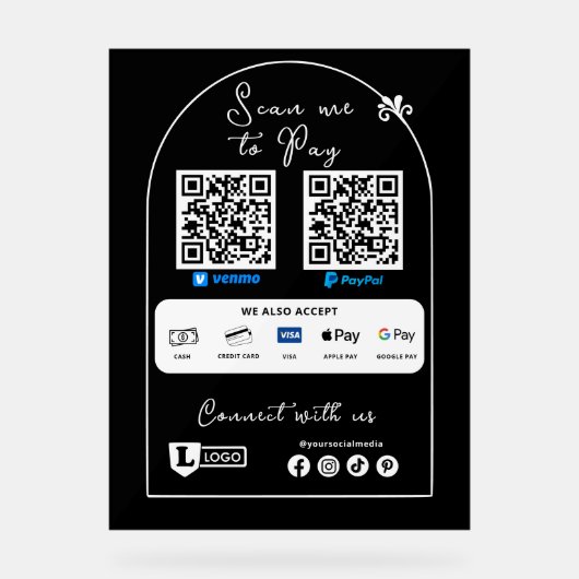 Panneau de petit commerce pour payer avec un code (Recto)