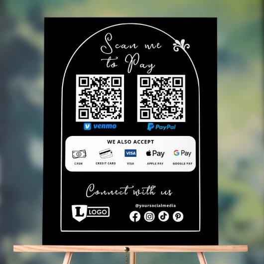 Panneau de petit commerce pour payer avec un code (Neutre)