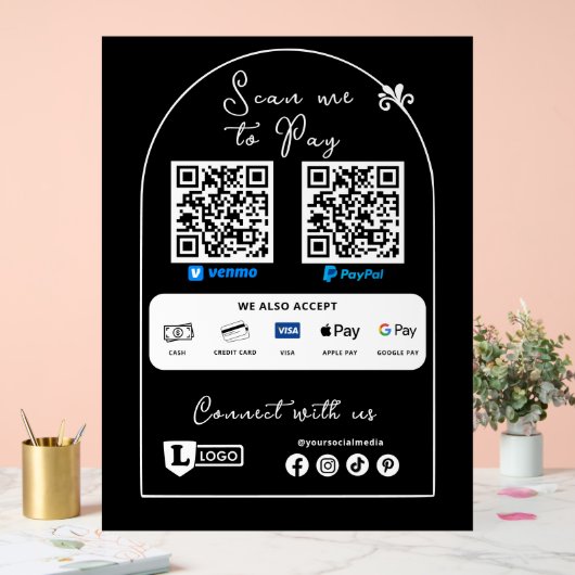 Panneau de petit commerce pour payer avec un code  (Mariage)