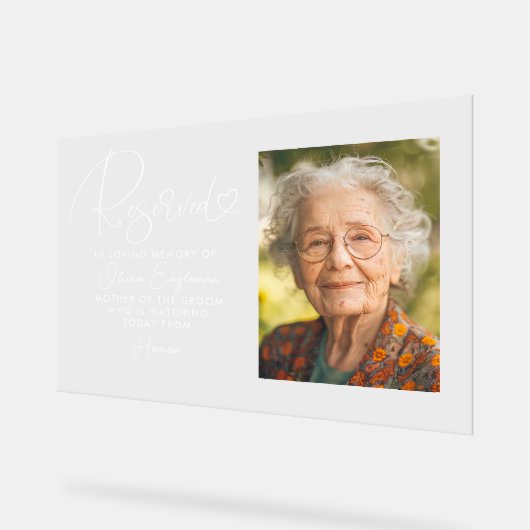 Panneau de photo de mariage mémorial de siège rése (Angle)