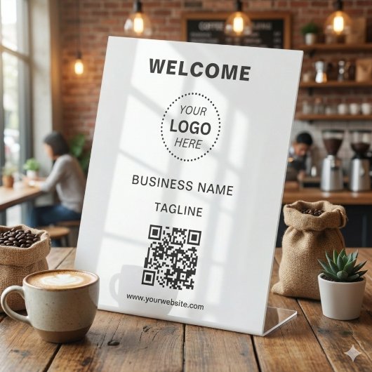 Panneau de pied de bienvenue avec logo de nom d'en