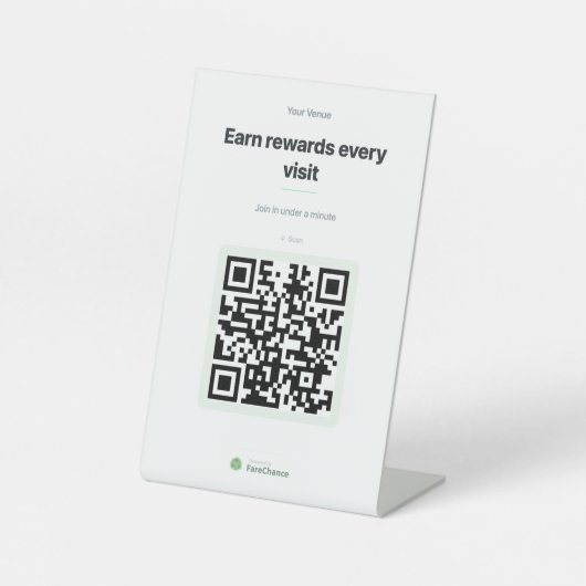 Panneau de pied de code QR pour les restaurants et (Recto)