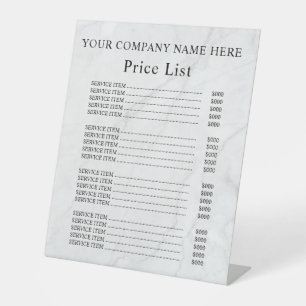 Panneau de pied de liste de prix de miel