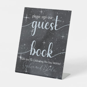 Panneau de pied de livre d'or céleste de Nuit étoi