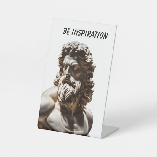 Panneau de piédestal 4" X 6"Buste majestueux - Zeu (Recto)