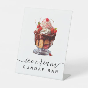 Panneau de piédestal à crème glacée colorée Sundae