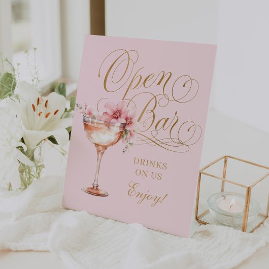 Panneau de piédestal de bar ouvert en or rose élég