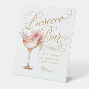 Panneau de piédestal de bar Prosecco rose en or bl