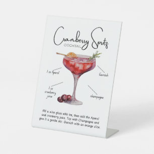 Panneau de piédestal de cocktail Cranberry Spritz